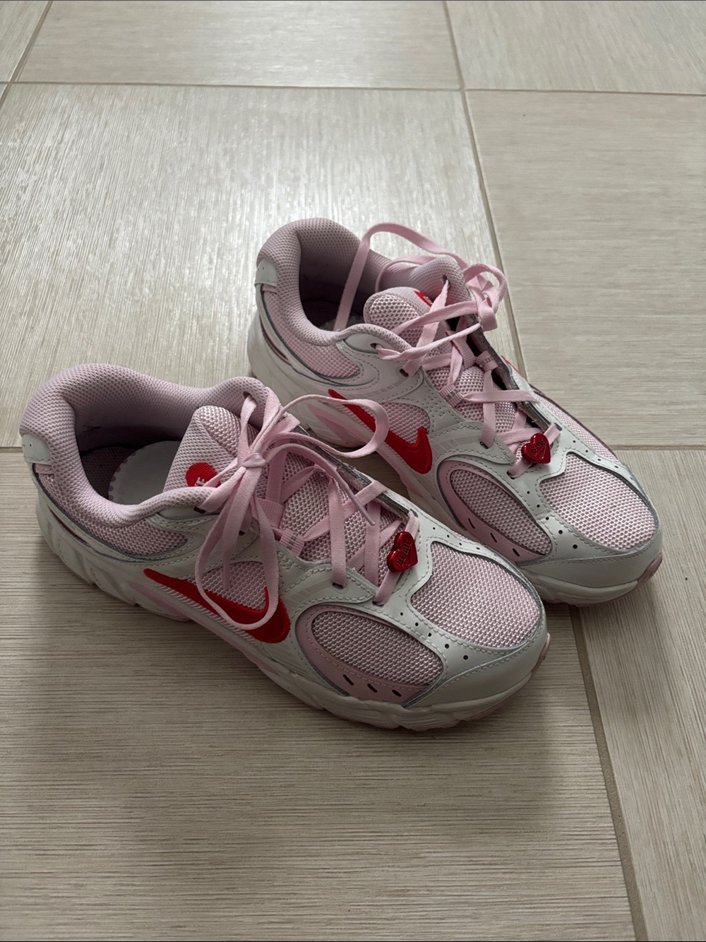 Nike Kids Pink and Red Mesh Sneakers